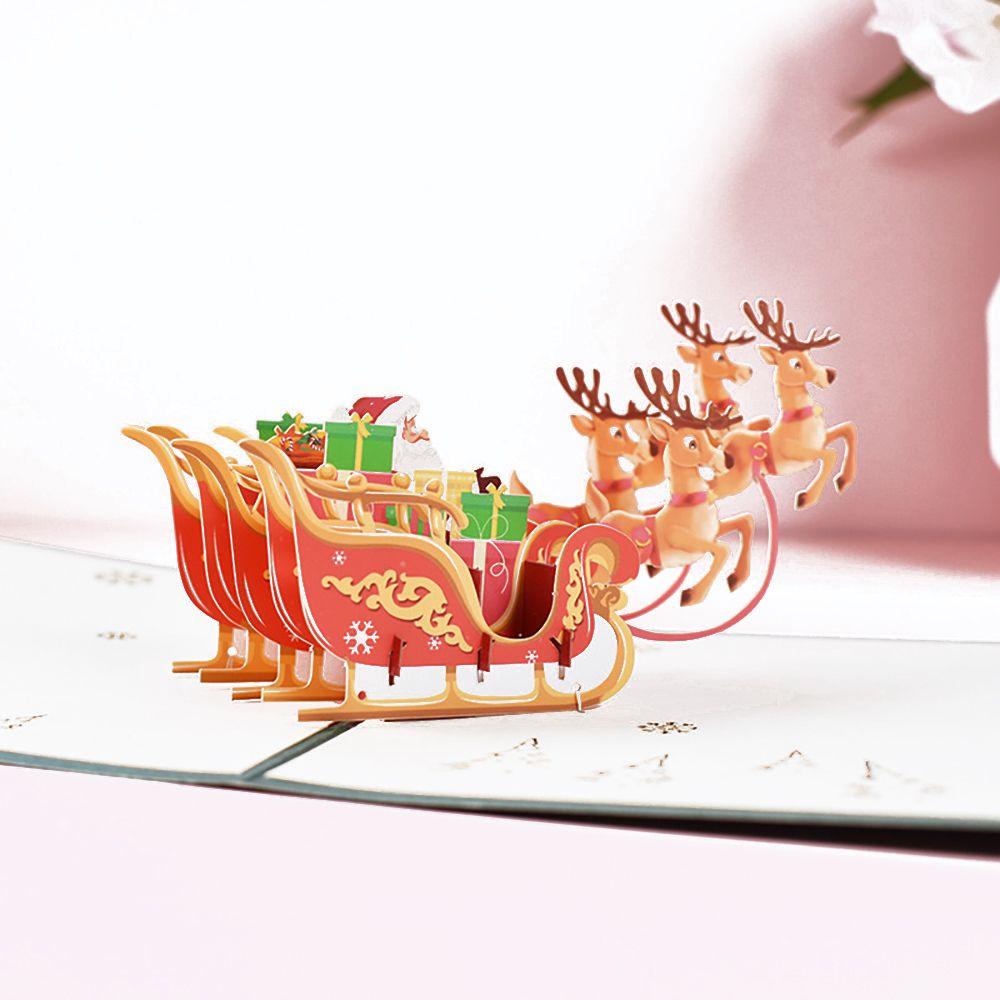 Solighter Kartu Ucapan Natal Hadiah Snowman Reindeer Festival Nikmat Dengan Amplop