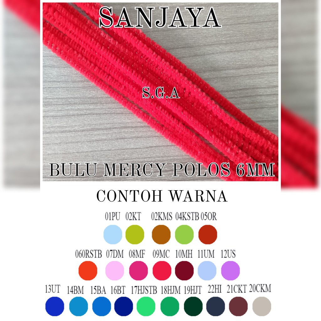 [100 Pcs] Kawat Bulu / Kawat Bulu Mercy Polos / Pipe Cleaner / Kawat Diy Kerajinan Tangan Warna Warni / Misc Bulu Mercy Polos 6mm