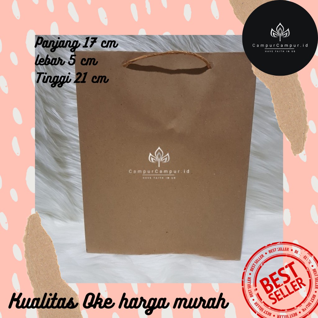 

PAPER BAG KADO COKLAT POLOS 17X5X21