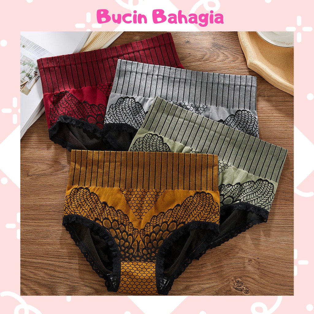 Celana Dalam Wanita Tinggi Pinggir Renda CD Underwear Panties CD28