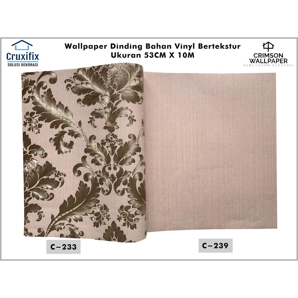 WALLPAPER DINDING VINYL DINDING BUNGA BESAR PREMIUM BERTEXTURE