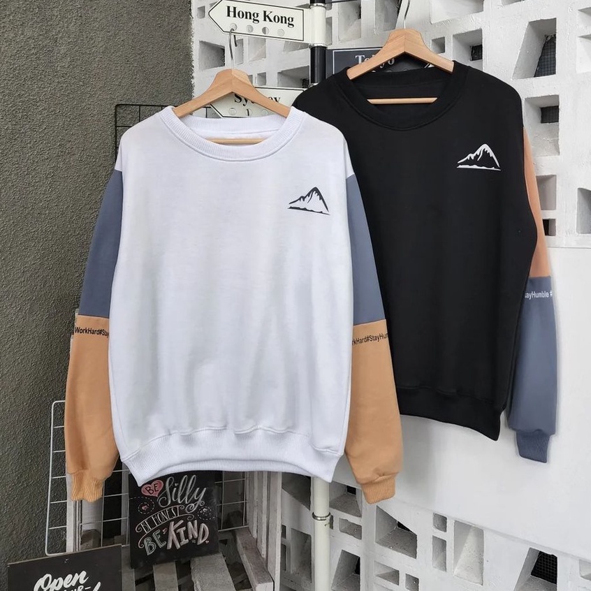 Sweatshirt Wanita Oversize Mountain Bahan Pleece Korean Style Terbaru