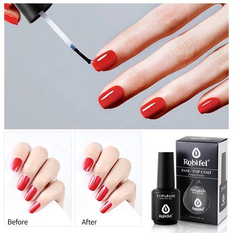 Robifel Base Coat &amp; Top Coat 15ml Made In Korea
