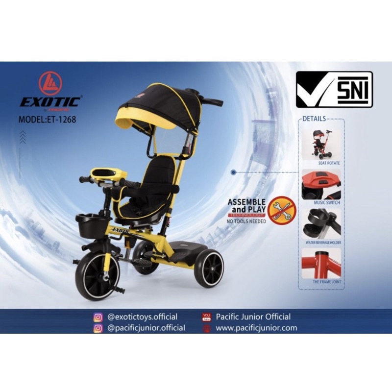 Sepeda Tiga Roda Stroller Exotic ET 1268 Sepeda Trike Exotic