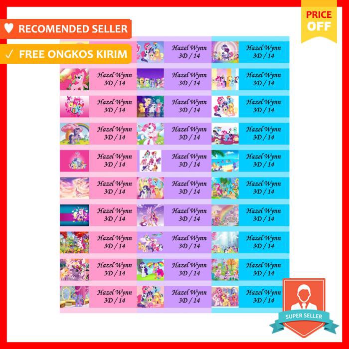 

Stiker - Little Pony Sticker Label Nama Karakter - Pengikat & Perekat