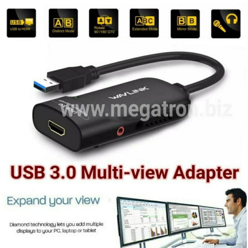 USB 3.0 Multiview Adapter - expand up to 6 monitor (support video wall)