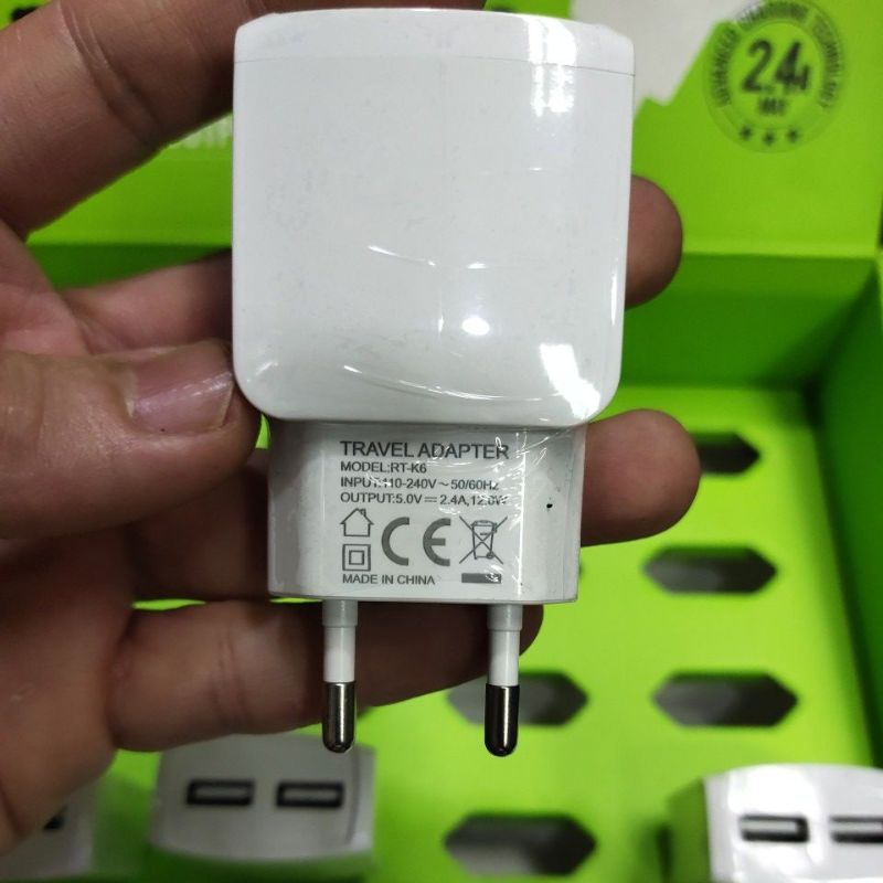 BATOK CHARGER ROBOT ORIGINAL 1USB DAN 2USB UNIVERSAL MANTUL MURAH MERIAH ORIGINAL