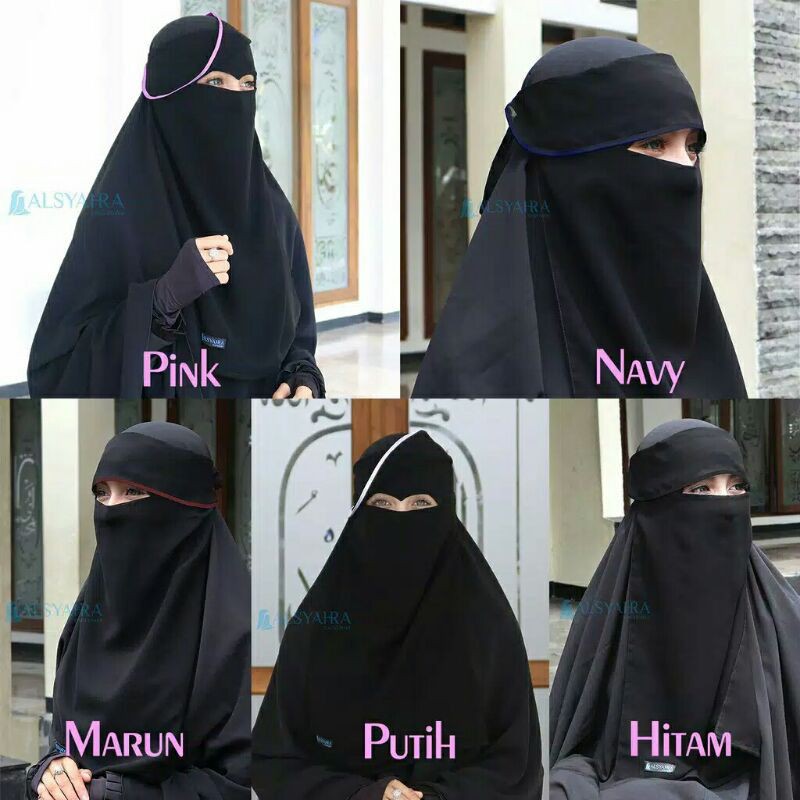 Niqab Poni Bisban Sifon Silk Jetblack Alsyahra Exclusive