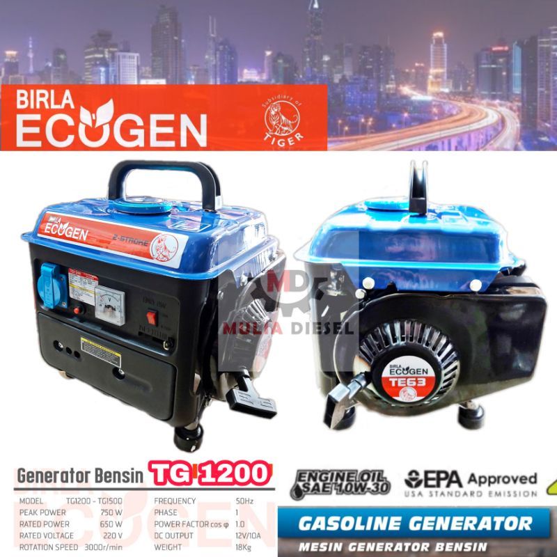 GENSET GENERATOR LISTRIK TG1200 750WAAT ECOGREEN