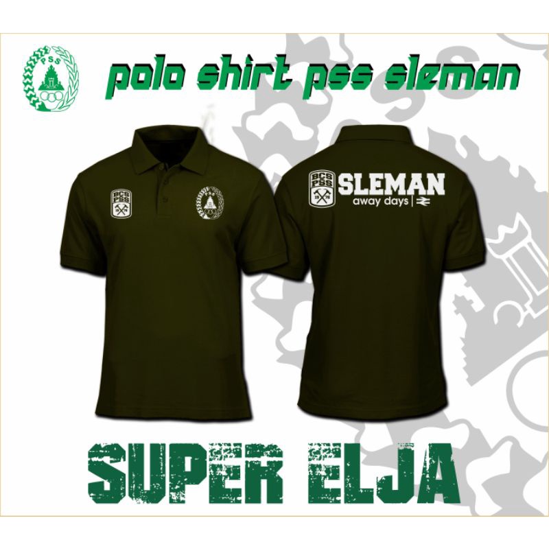 Polo Pss Sleman Super Elja Hitam Army Bcs pss Awaydays / Free Sticker