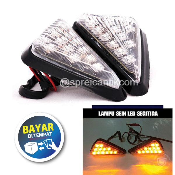 [PROMO] Lampu Sen Sein Tempel SEGITIGA LED Kecil - Yamaha Honda Suzuki CBR Ninja R15 R25 GSX