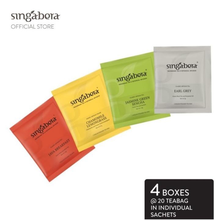 

Singabera Tea & Tisane - Cafe Starter Pack - 4 Variants @ 20 sachets