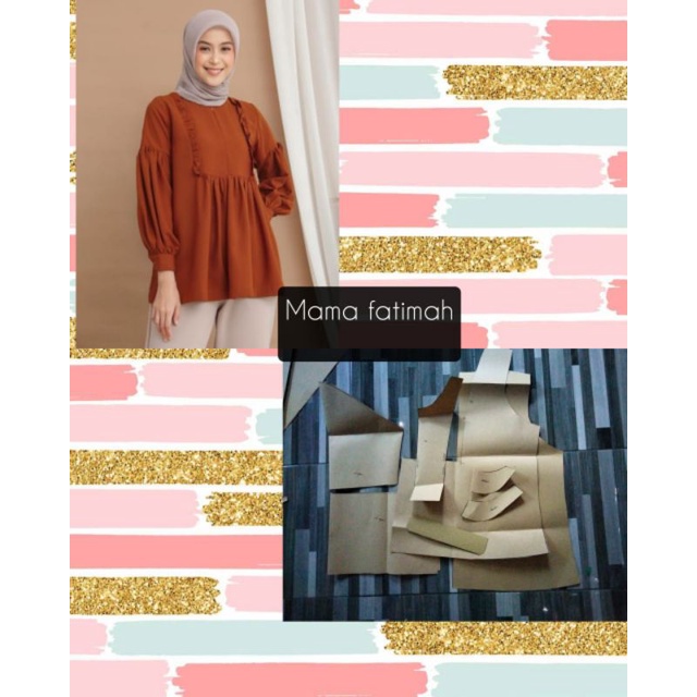 pola instan pola jiplak kemeja blus wanita terbaru