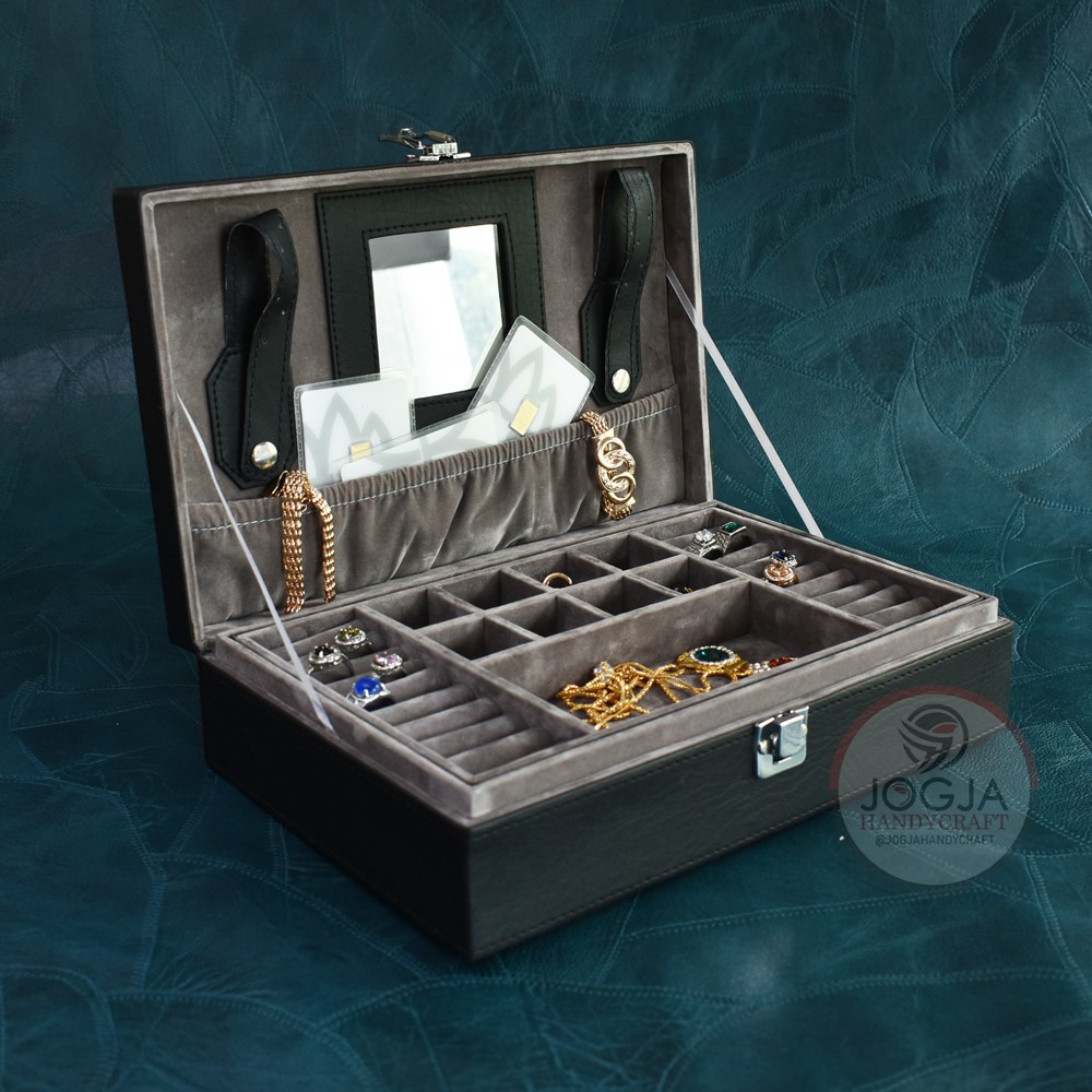 EXCLUSIVE JEWELRY BOXES BLACK GREY | Tempat Perhiasan dan Accesories