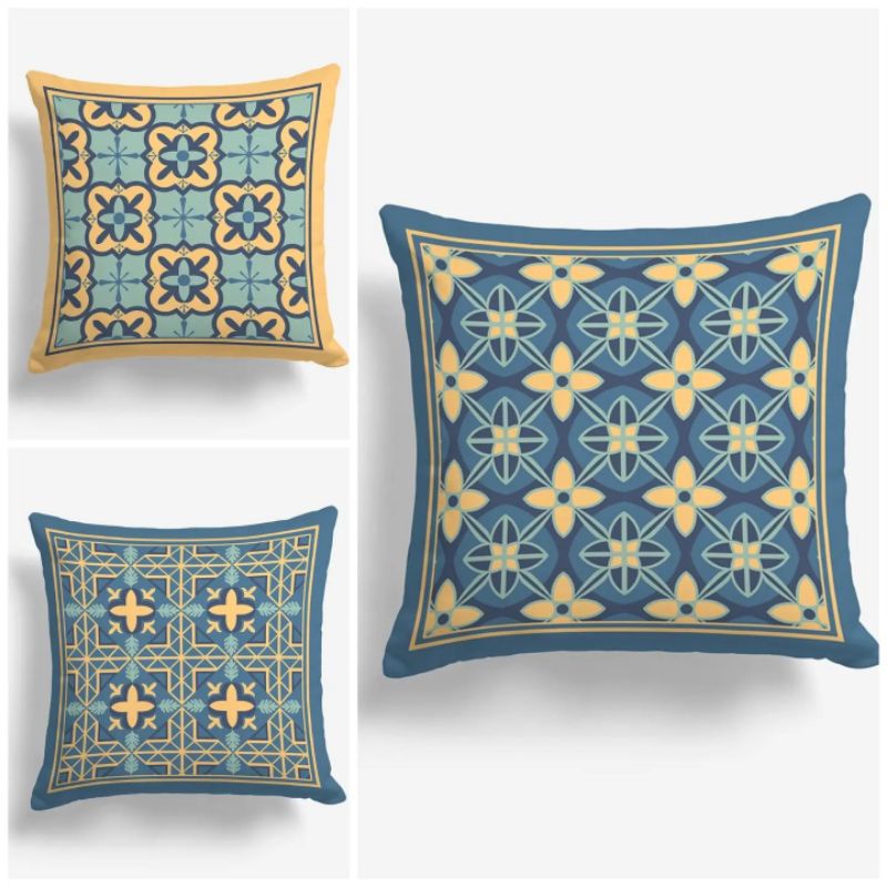 SARUNG BANTAL SOFA PRINT MOTIF TURKISH TURKEY MINIMALIS ARABIC MAROKO MAROCCO TILE 40X40 CM