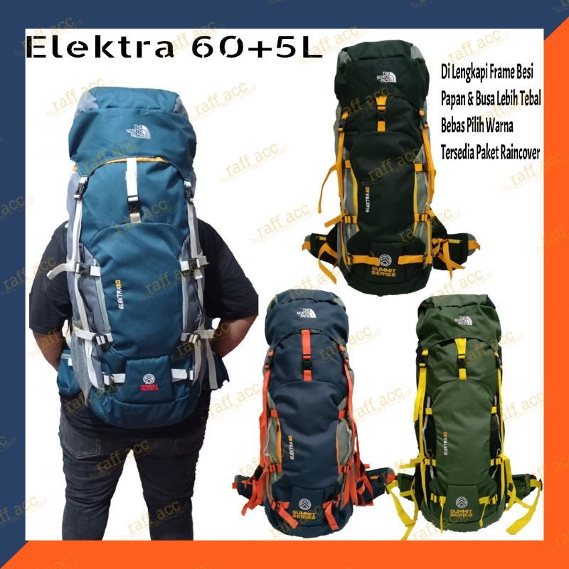 TAS RANSEL HIKING / GUNUNG TNF UKURAN 60L TEBAK KUAT AWET