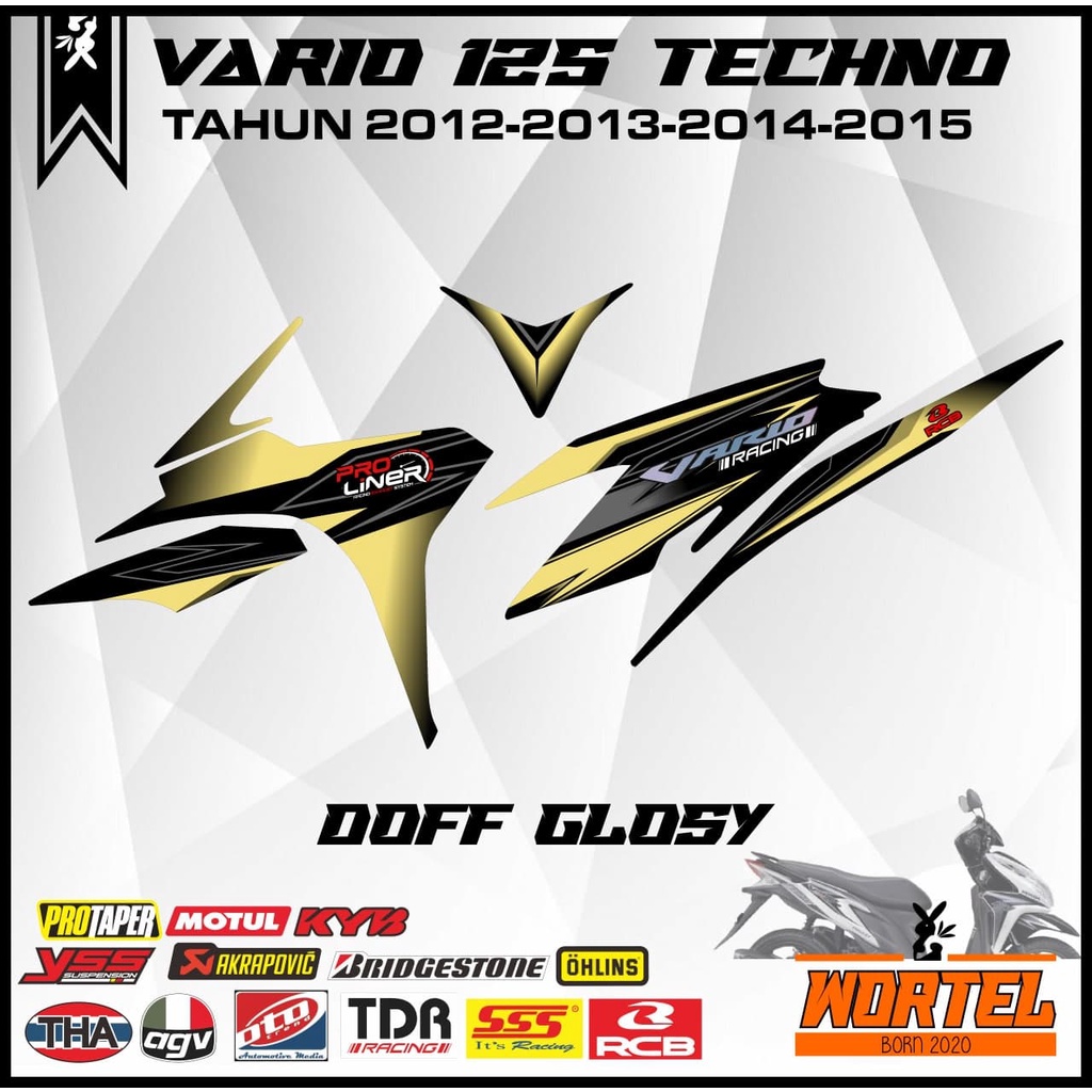 Striping Stiker Lis Decal Motor Vario Techno 125 Racing Keren (Tahun 2012/2013/2014/2015/Vario 125 O