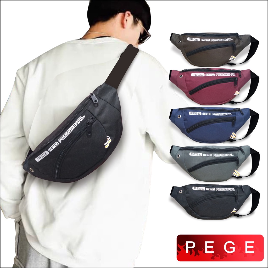 Tas Selempang Waistbag Slempang Bahu Pria Kasual Bisa Dipakai Untuk Tas Pinggang Keren - PG 8895