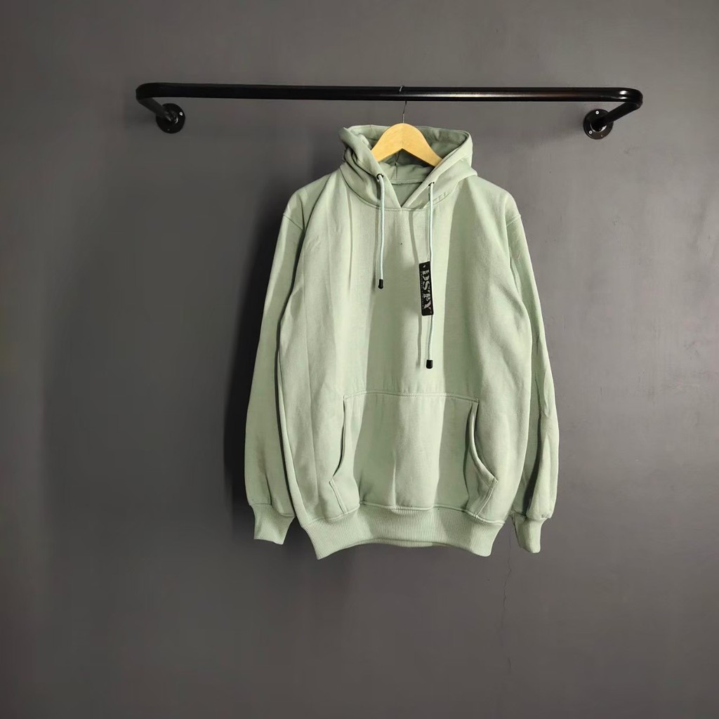 Sweater Hoodie Polos Hijau Mint M L XL XXL XXXL JUMBO