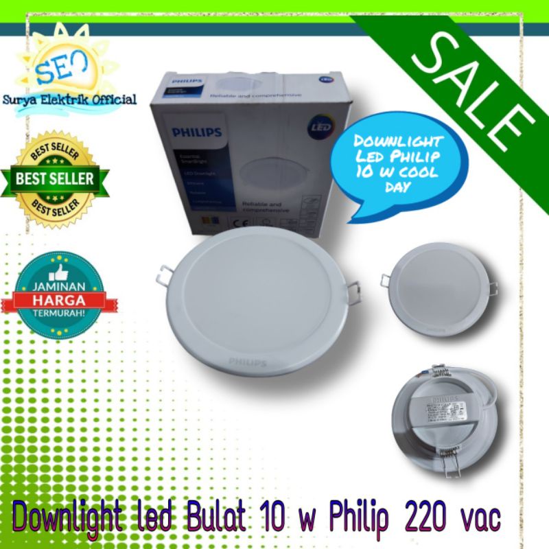 Panel led bulat 10 w philip downlight 12 cm