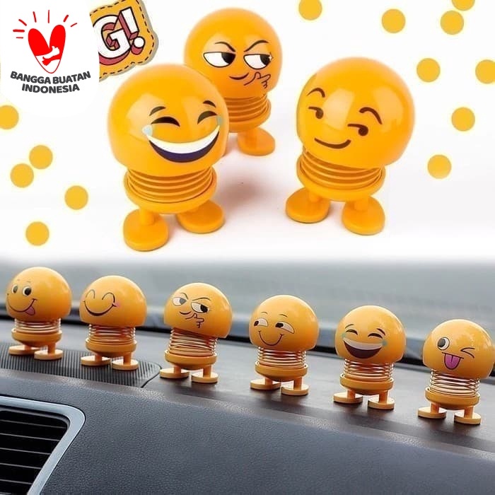 sd0222s Pajangan Dashboard Mobil Boneka Karakter Emoticon Goyang Kepala Wajah Sd2011