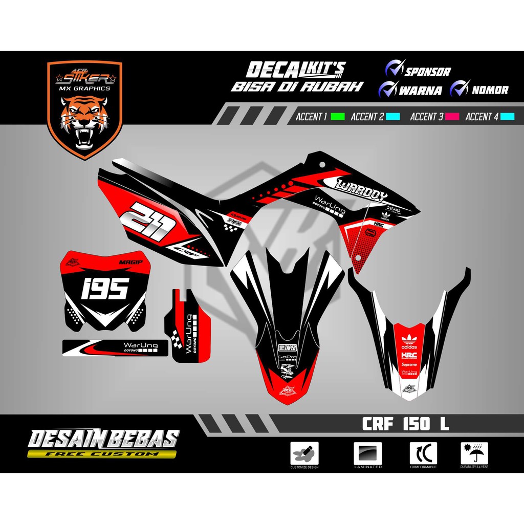 DECAL CRF 150 L RED
