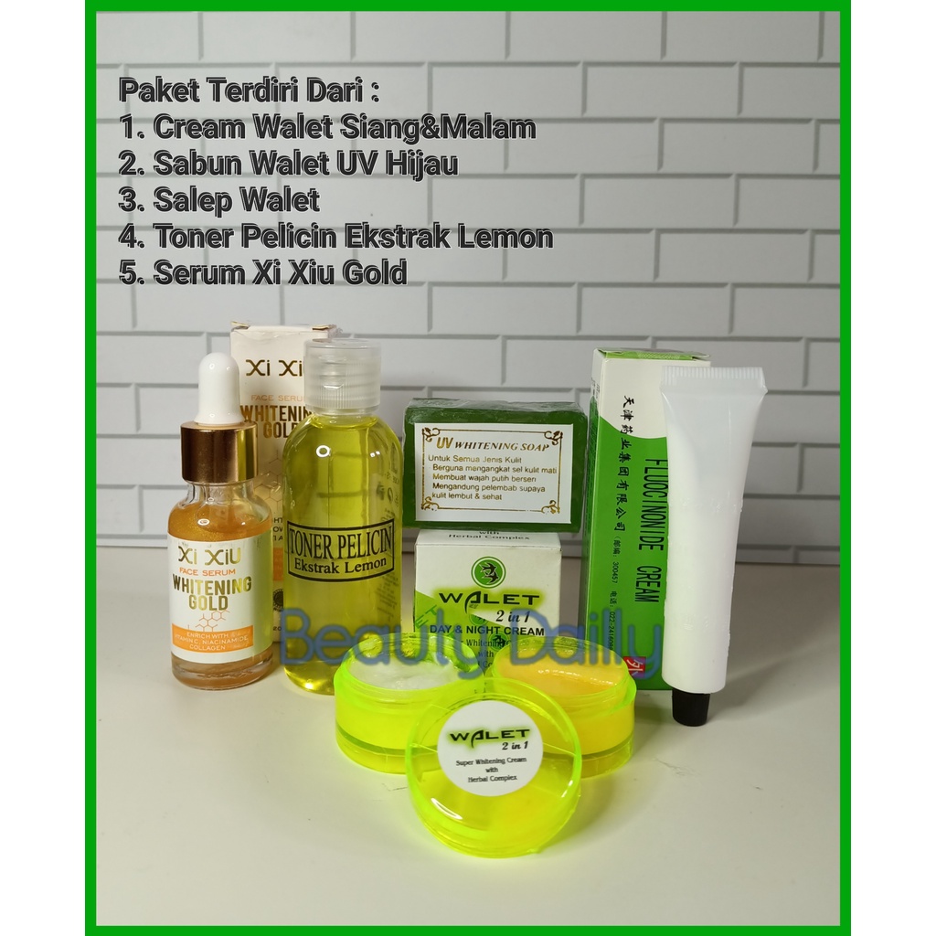 Paket Lengkap Walet Plus Toner Pelicin & Serum / Paket Cream Walet Susun Siang & Malam + Salep Walet
