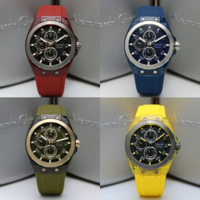 Jam Tangan Alexander Christie 6546 AC 6546 Tali Karet Mesin Baterai Original