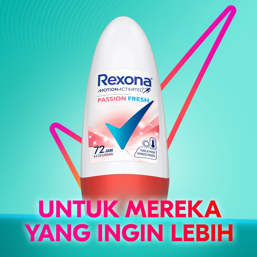 Rexona Women Deodorant Roll On Antiperspirant Passion 72 Jam Kesegaran 45Ml