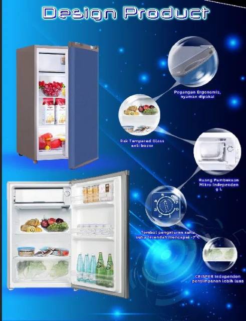 Changhong CBC-100 Kulkas Refrigerator Kapasitas 100 Liter. Baru Bergaransi Resmi