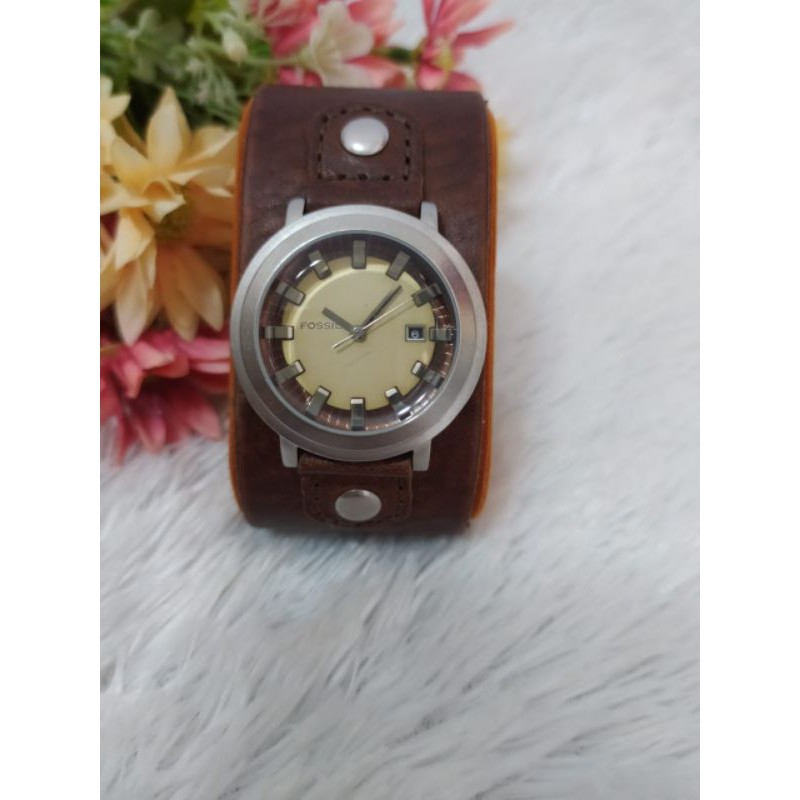~Jam Fossil Vintage Gaban Espresso Leather Authentic