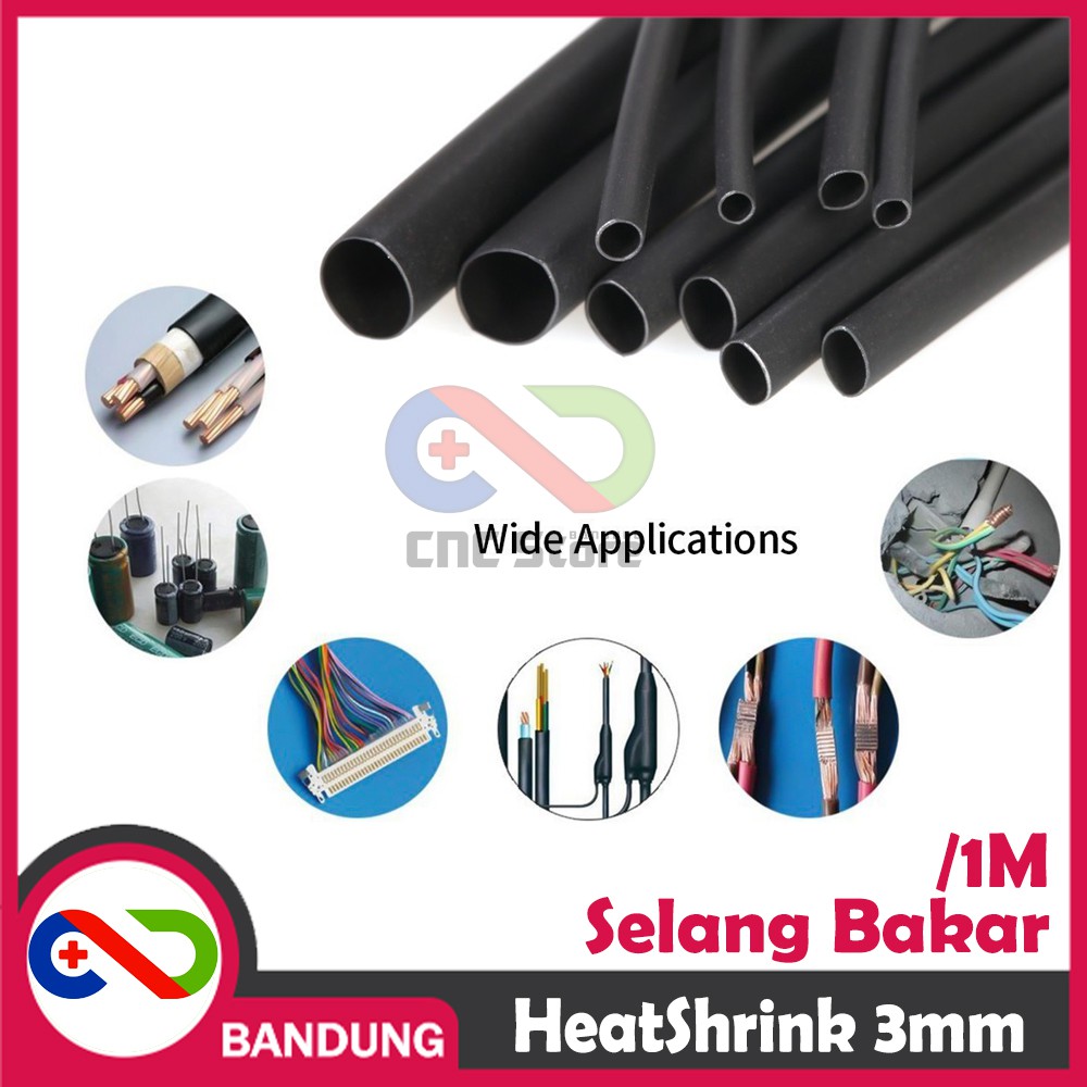 HEATSHRINK 3MM HEAT SHRINK SELANG SELONGSONG BAKAR PER 1M