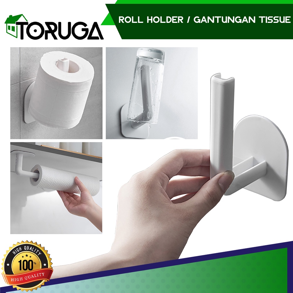 Gantungan Kain Lap Roll Tempat Tisu Dapur Tempel Dinding Holder Tissue Gulung Serbaguna