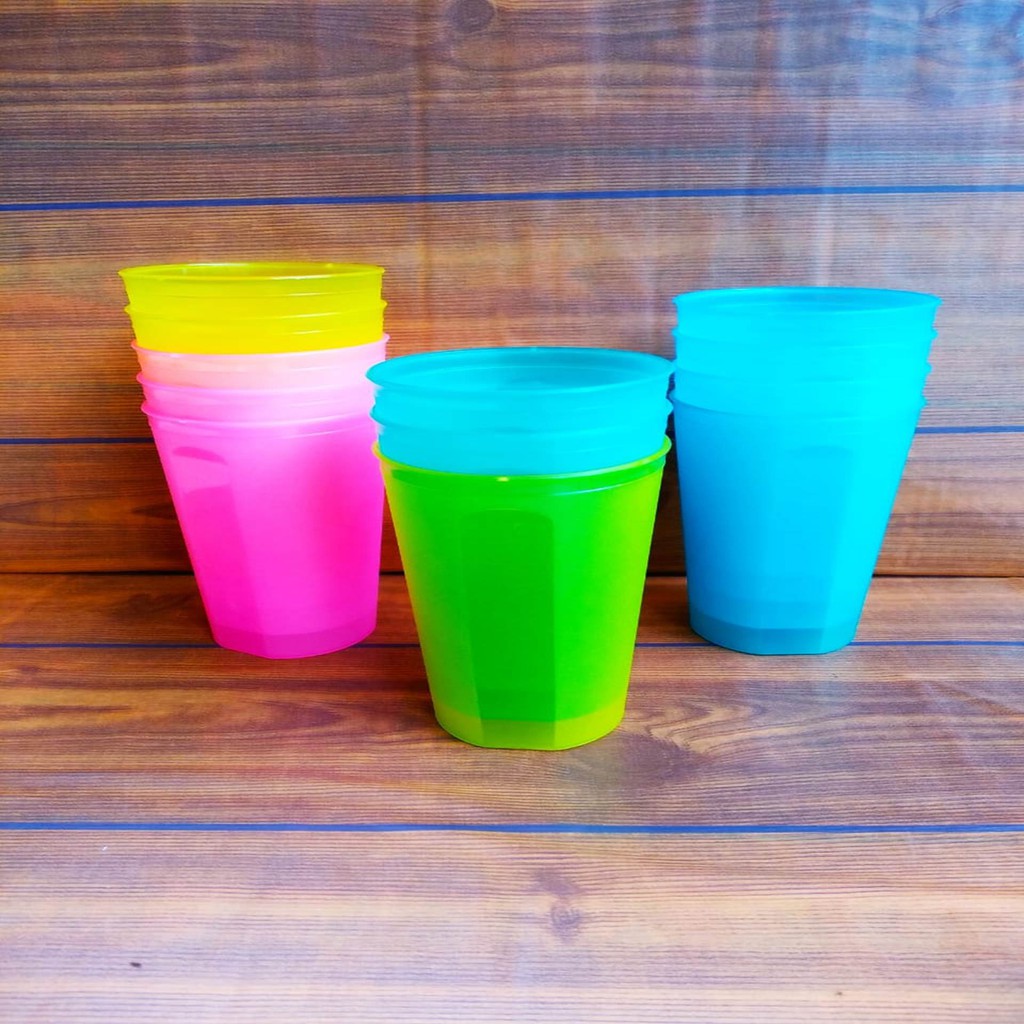 12 PCS Gelas Plastik Warna 350 ML - Souvenir Anak dan Arisan Alaska KH