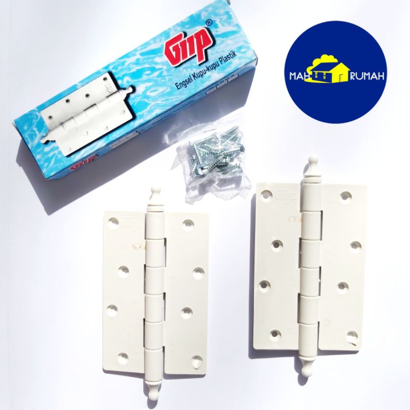 ENGSEL PVC PLASTIK 4.5&quot; 4,5 inch Pintu Kamar Mandi - GMP (1pasang+sekrup)