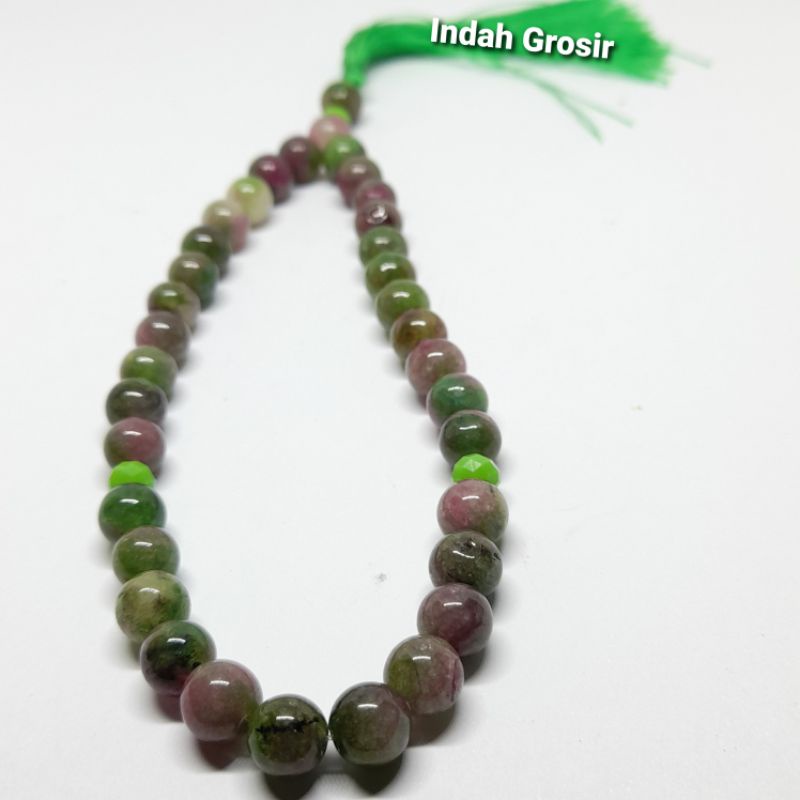 Tasbih Giok Lumut Natural 33butir 8mm