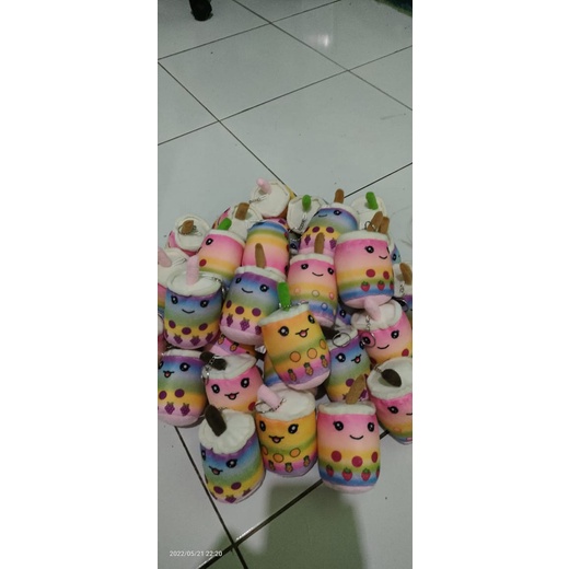 GANTUNGAN KONCI BOBA IMUT TERBARU IMUT LUCU BAHAN LEMBUT MOTIF RENBOW