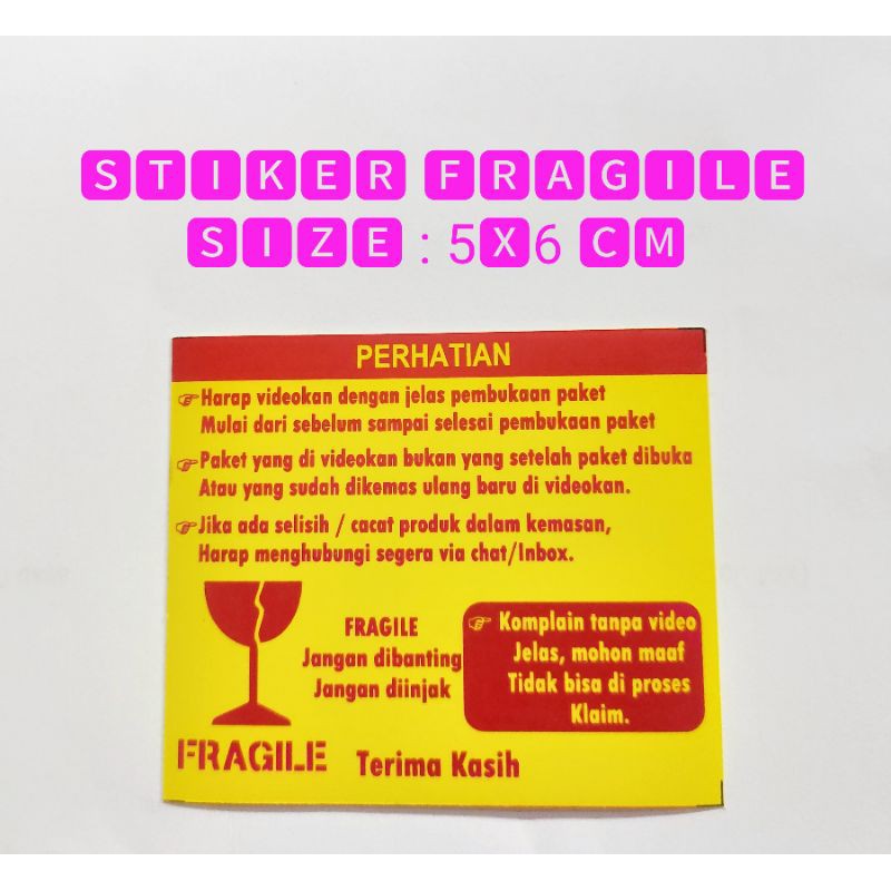 STIKER FRAGILE VIDEO UNBOXING