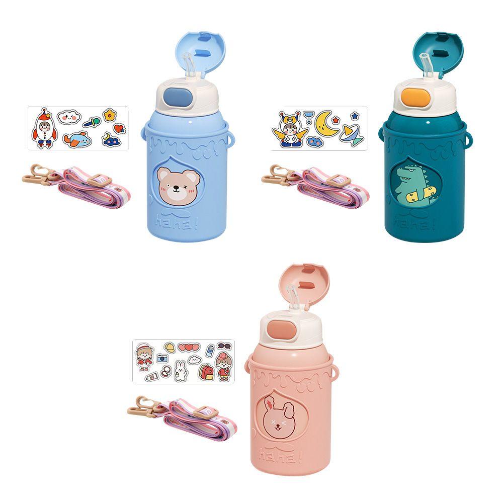 Solighter 500ml Botol Air Minum Isolasi Sedotan Silicone Case Travel Cup