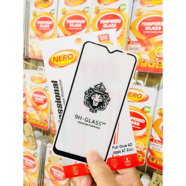 Tempered Glass Full Glue 6D Oppo Realme 3 PRO 3PRO Realme 3 Full Cover Screen Guard Nero ORI