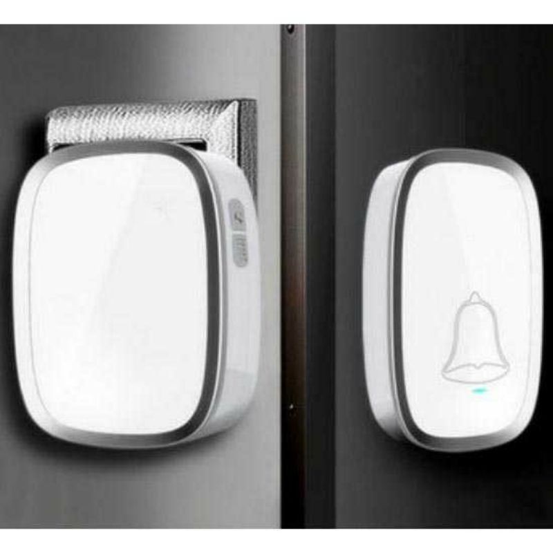 TAFFWARE BEL PINTU WIRELESS DOORBELL WATERPROOF BELL LED RUMAH PAGAR PUTIH