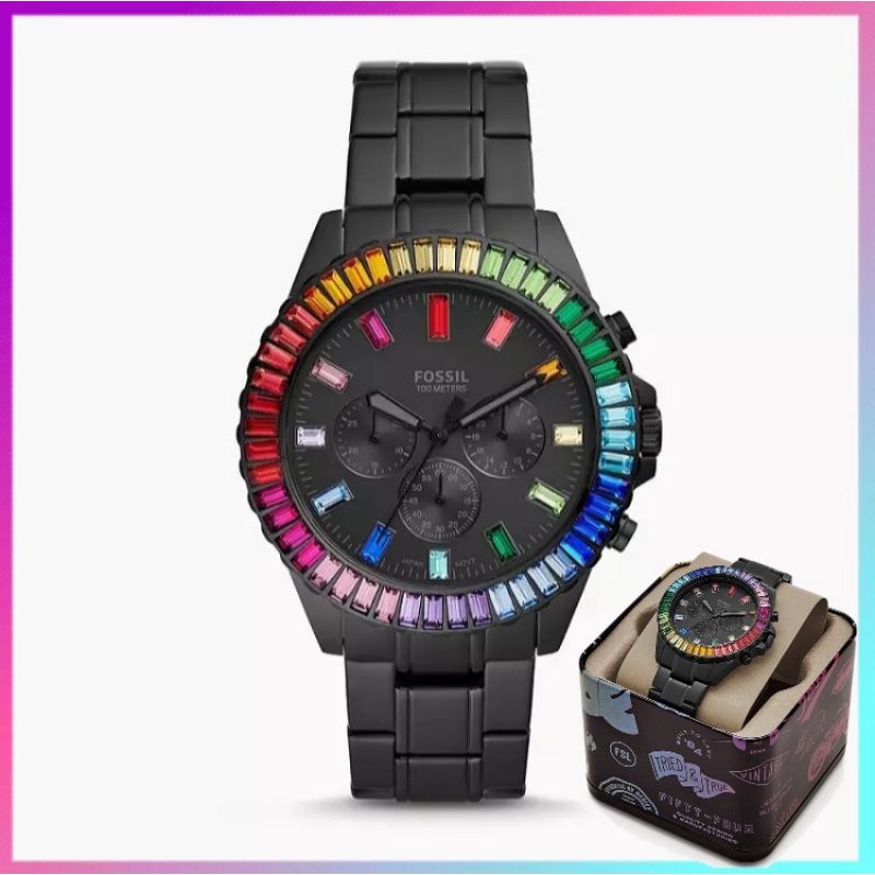 Jam Tangan Wanita Merk Fossil Original Type LE1085 Stainless Baterai Free Box Original