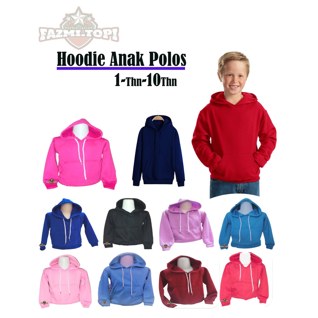 Jaket Sweater Hoodie Anak Polos