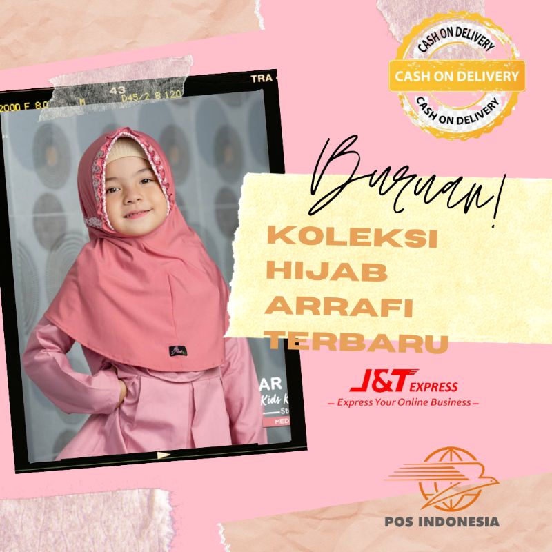 AR 045 KIDS KERITING KERUDUNG JILBAB HIJAB INSTAN ANAK ARRAFI TERBARU 2021
