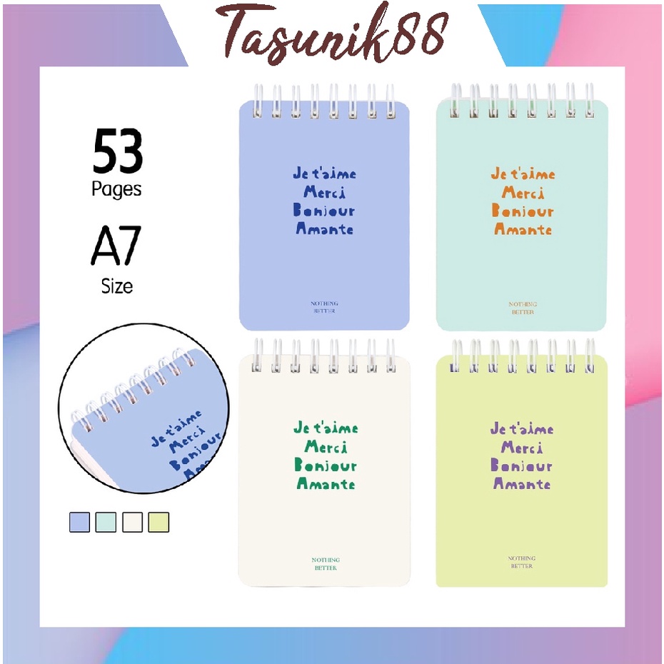 

⭐TasUnik88⭐ Spiral Notebook / Buku Tulis Buku Catatan Spiral Mini Pocket Size A7 S025
