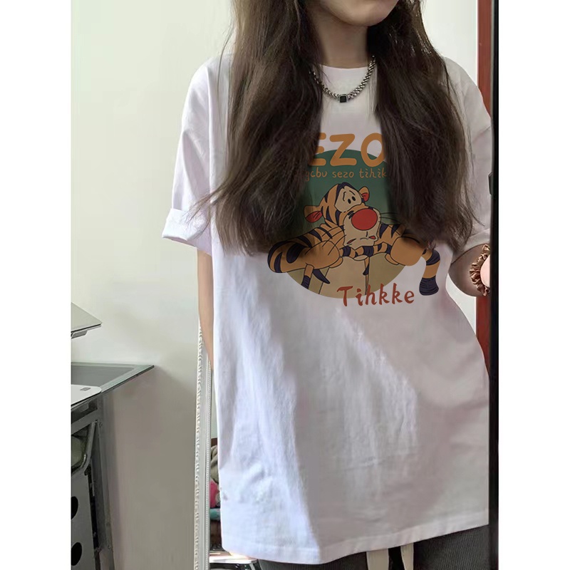 Korean Style Kaos Atasan Wanita Lengan Pendek T-shirt Baju Wanita Kekinian Oversize T-shirt