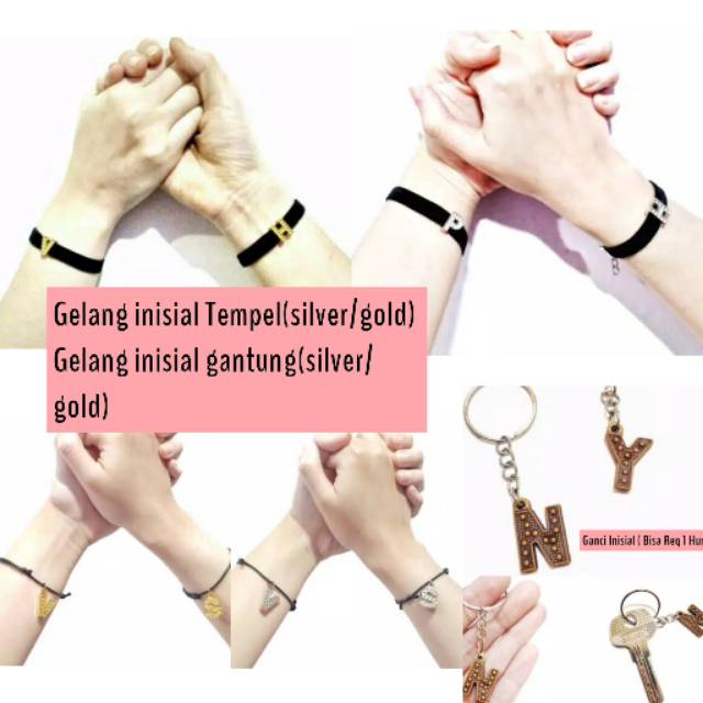 GELANG INISIAL TEMPEL, GELANG INISIAL GANTUNG DAN GANTUNGAN KUNCI