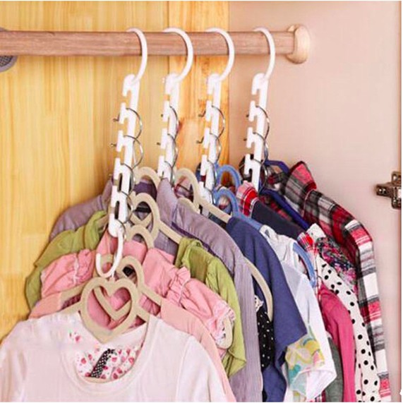 Magic Hanger - Gantungan Baju Multifungsi - Hanger Baju Ajaib Dapat Dilipat dengan 9 Lubang