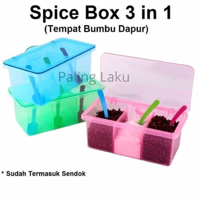 ⭐ Jendela Kosmetik ⭐Spice Box - Tempat Bumbu Dapur 3in1