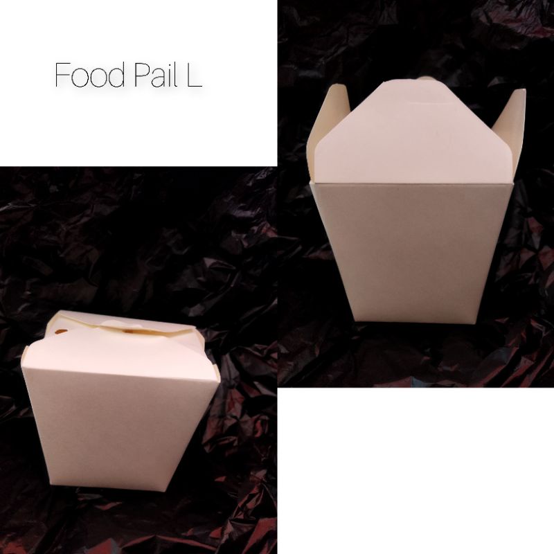Food Pail Box L PUTIH Isi 10 pcs / Kemasan Rice Box / Dus Nasi / Tempat Nasi Box / Paper Lunch Box
